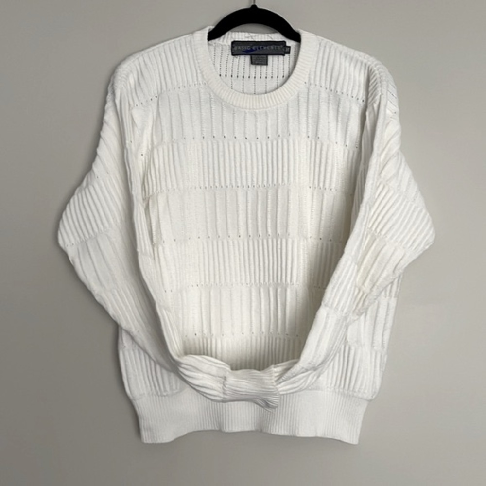 Vintage Basic Elements Reverse Knit Mens Sweater … - image 4
